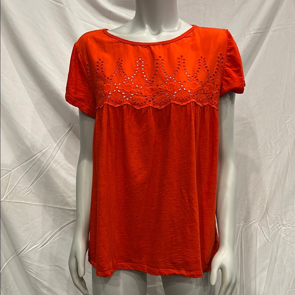 🔥3 for $12. Lightweight Cotton Orange/Red Top